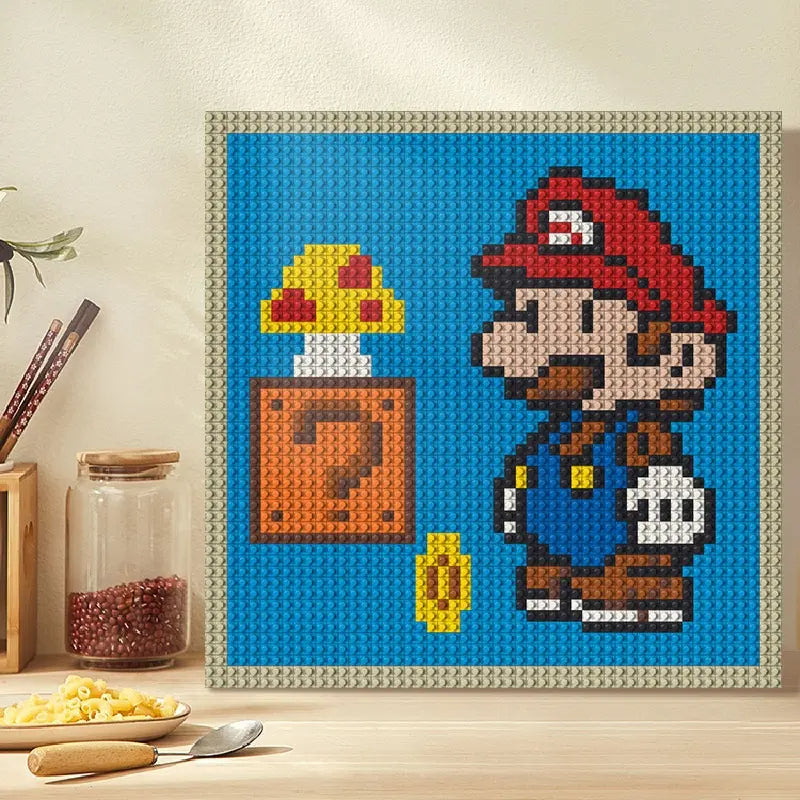 Pixel Art - The Super Mario with Mushrooms - My Freepixel