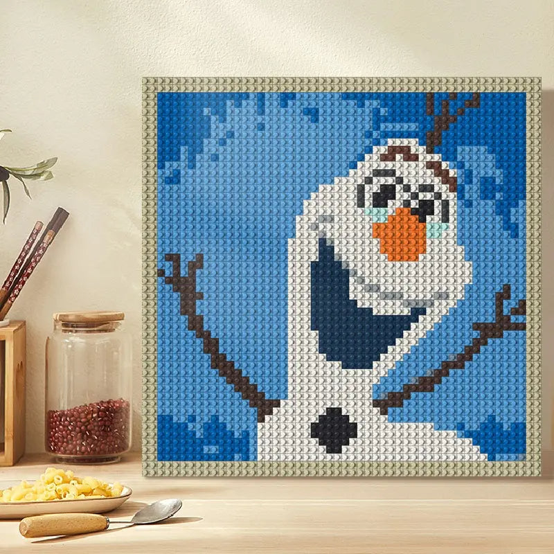 Pixel Art - Disney Olaf & Snowgies - My Freepixel